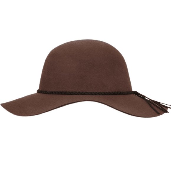 Step Out in Style Brown Bohemian 100% Wool Floppy Hat with Braided Suede… - Picture 3 of 3